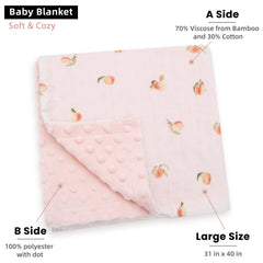 LifeTree blanket back dotted fleece peach offers cozy warmth and tactile interest.