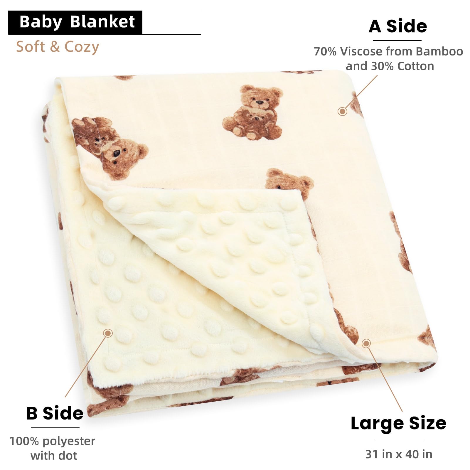 LifeTree blanket back with dotted polyester, warm and cozy touch