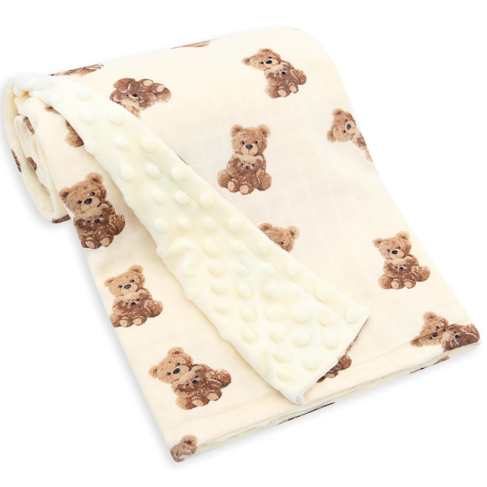 LifeTree baby blanket front view in bamboo-cotton muslin, soft and breathable