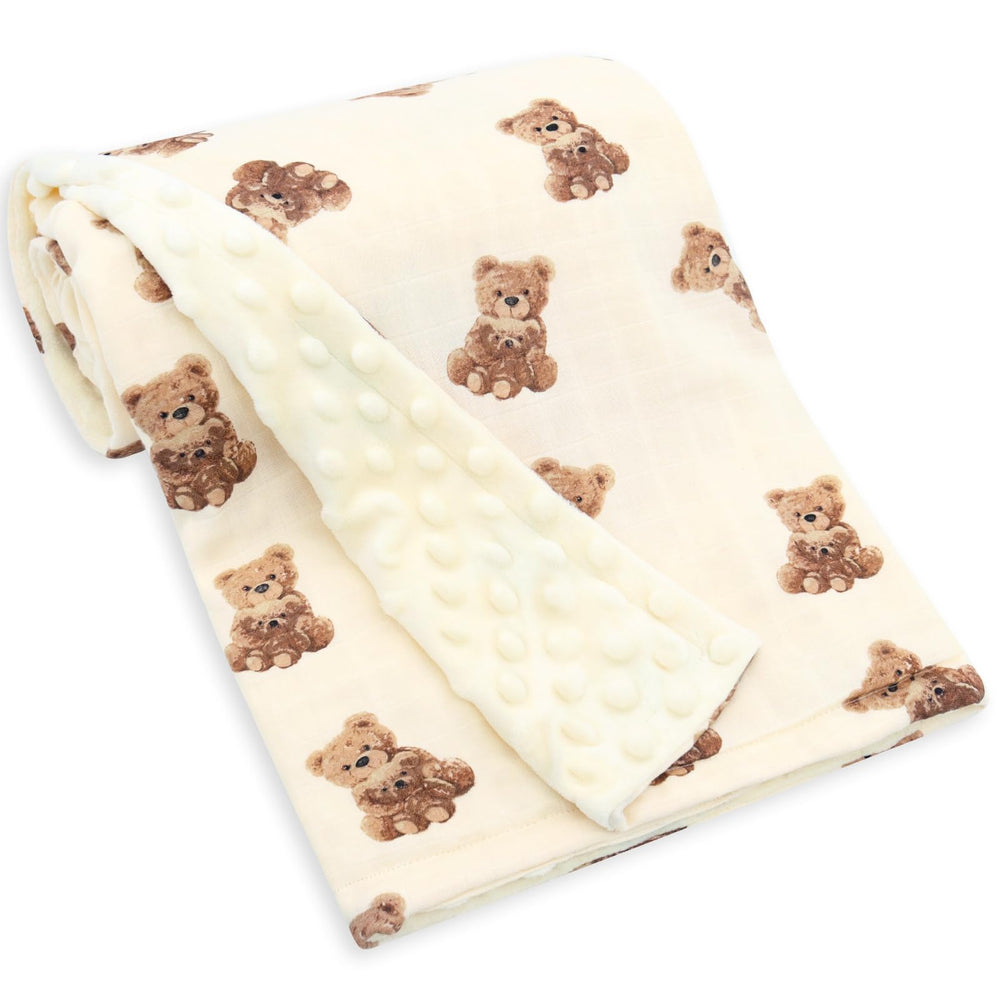 LifeTree baby blanket front view in bamboo-cotton muslin, soft and breathable