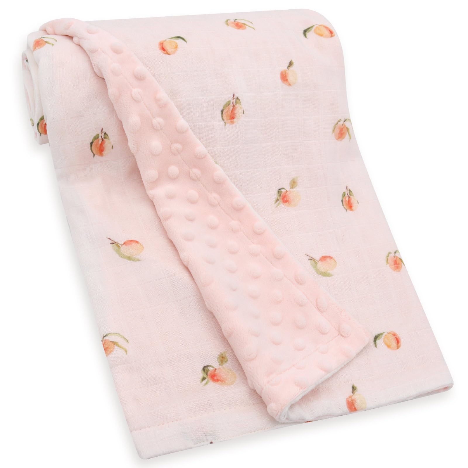 LifeTree baby blanket front muslin peach for soft, breathable comfort.