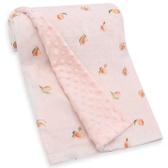 LifeTree baby blanket front muslin peach for soft, breathable comfort.