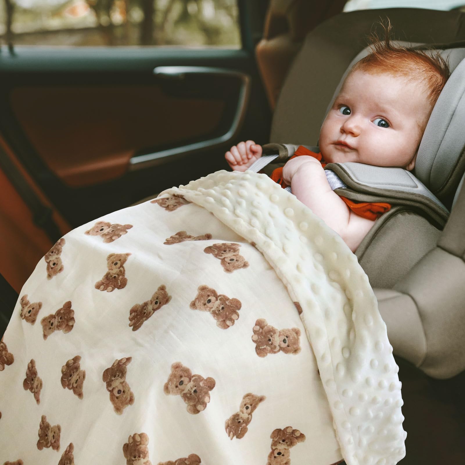 LifeTree blanket in use on a stroller, versatile wrap option