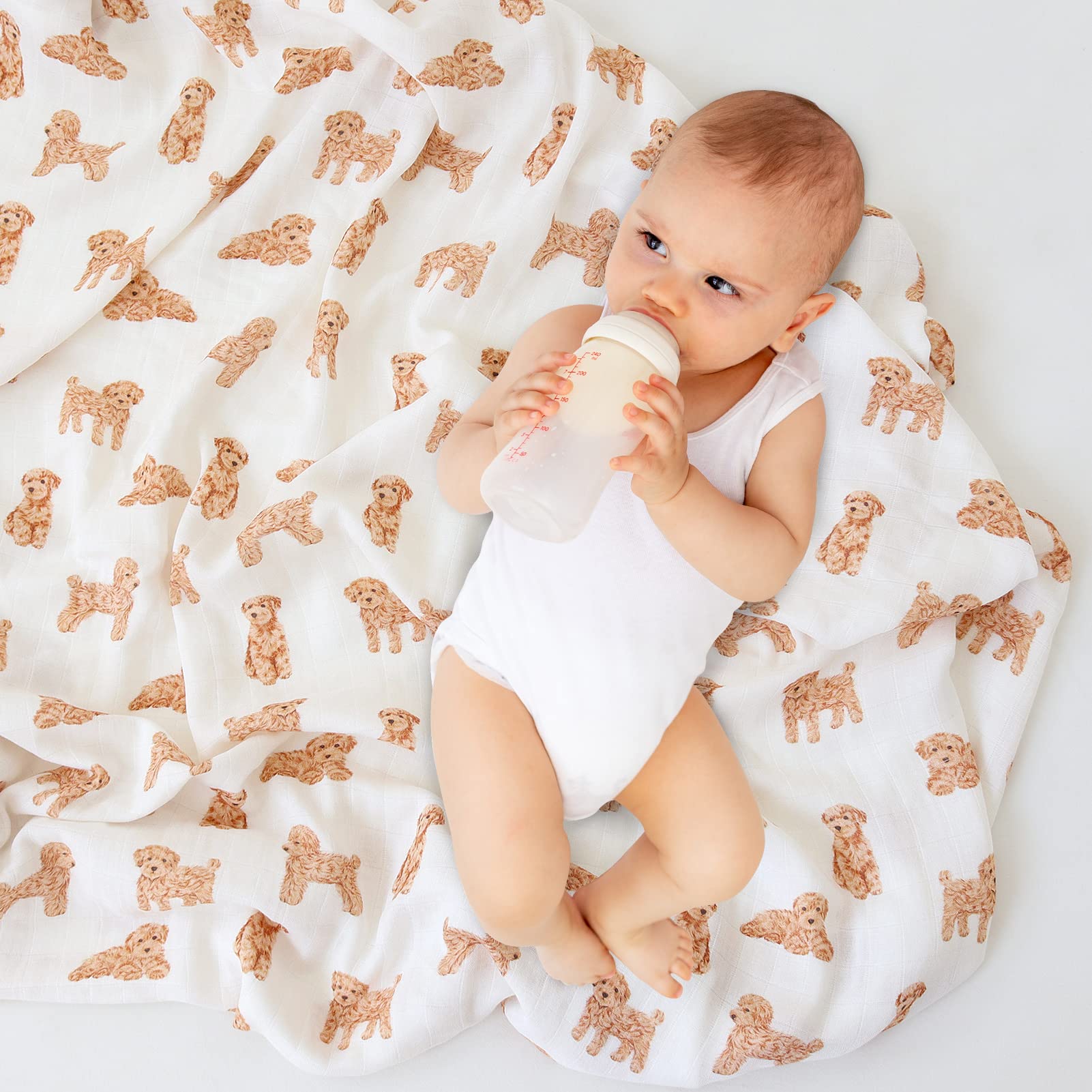 LifeTree 47x47 inch swaddle size allows secure wrapping for newborns.