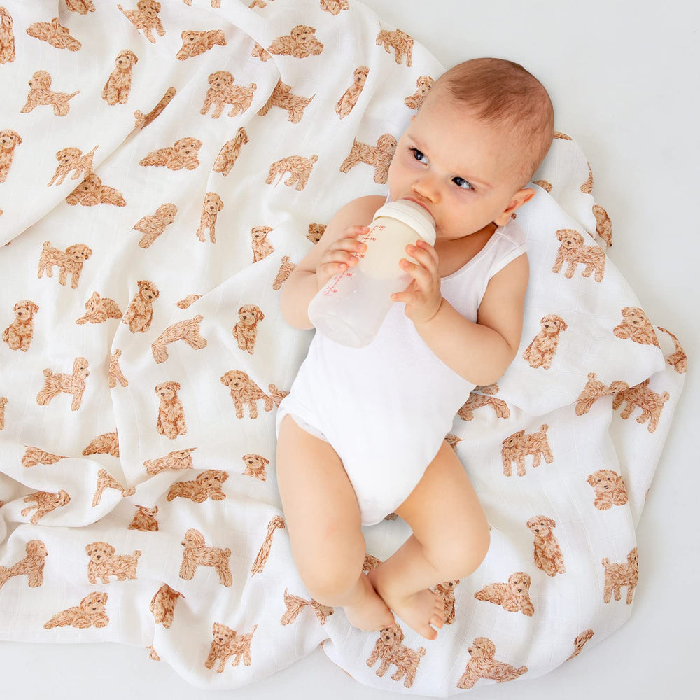 LifeTree 47x47 inch swaddle size allows secure wrapping for newborns.