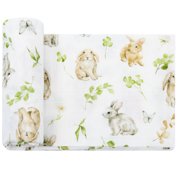 LifeTree baby swaddle blanket with leaf pattern for peaceful sleep and comfort.