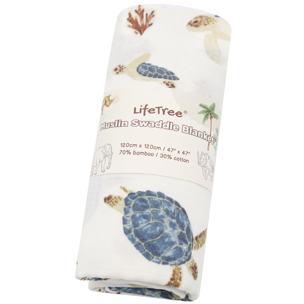 LifeTree swaddle used as car seat cover to protect and comfort.