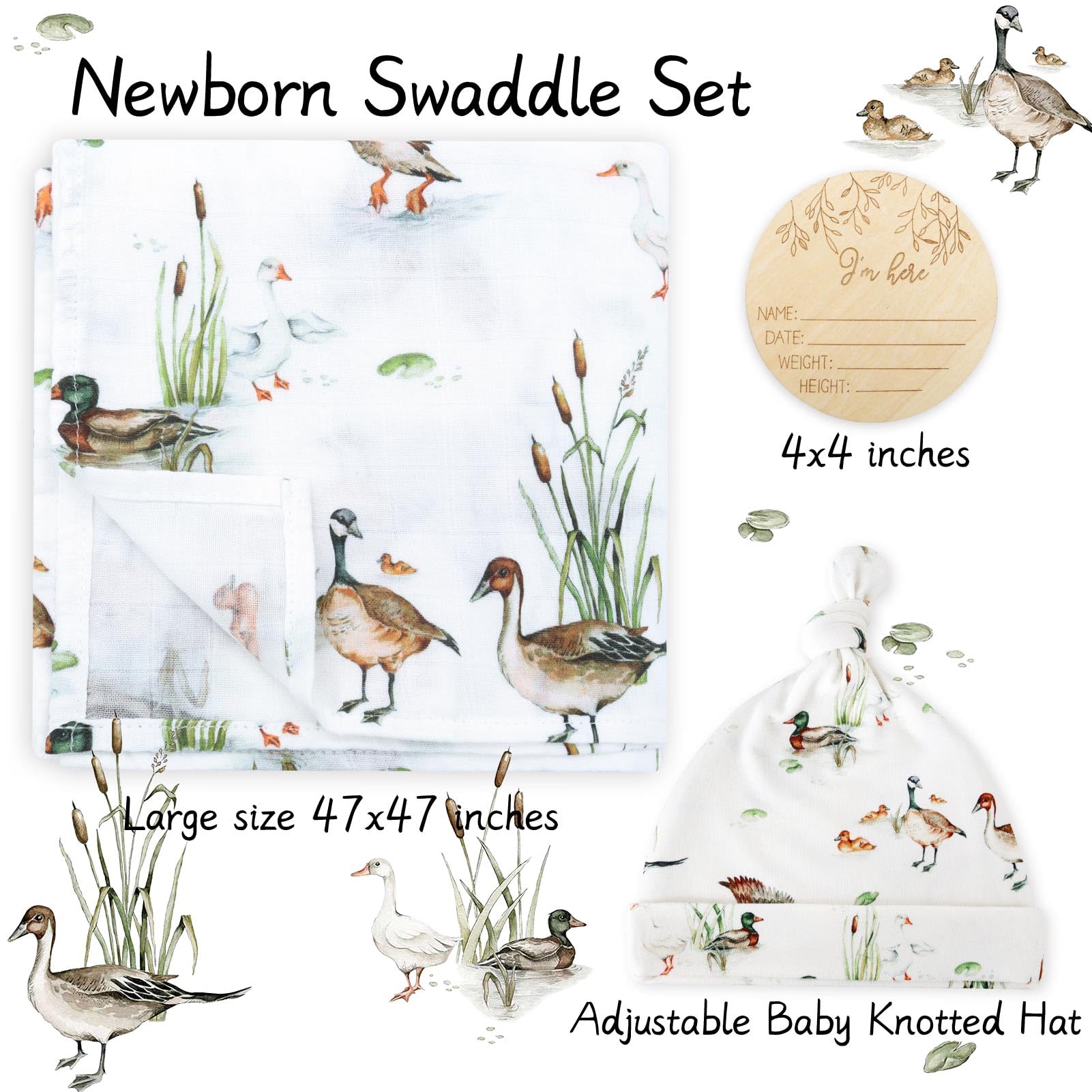 LifeTree birth-announcement card with mallard motif for keepsake.
