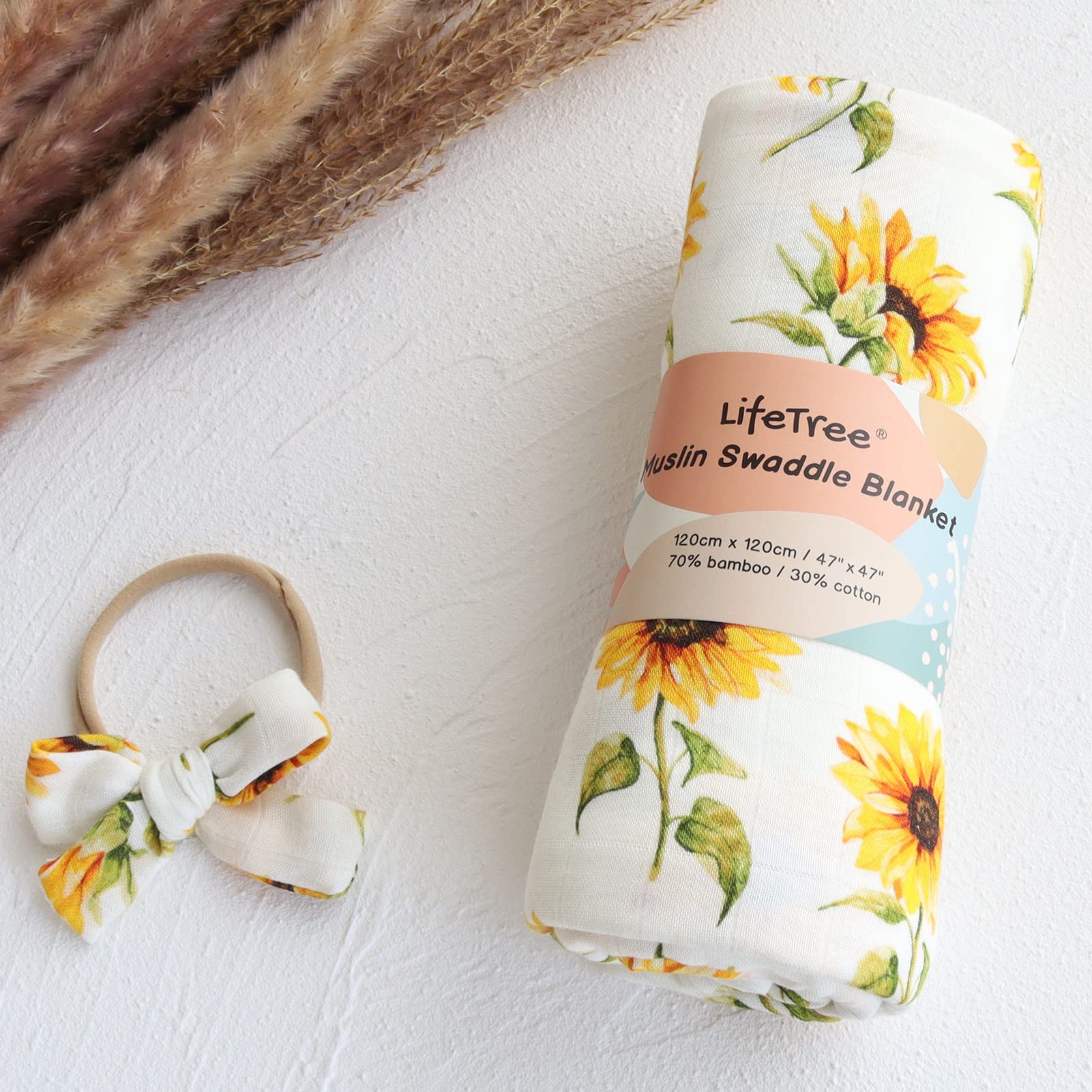 LifeTree headband bow accessory adds cute detail for photos.