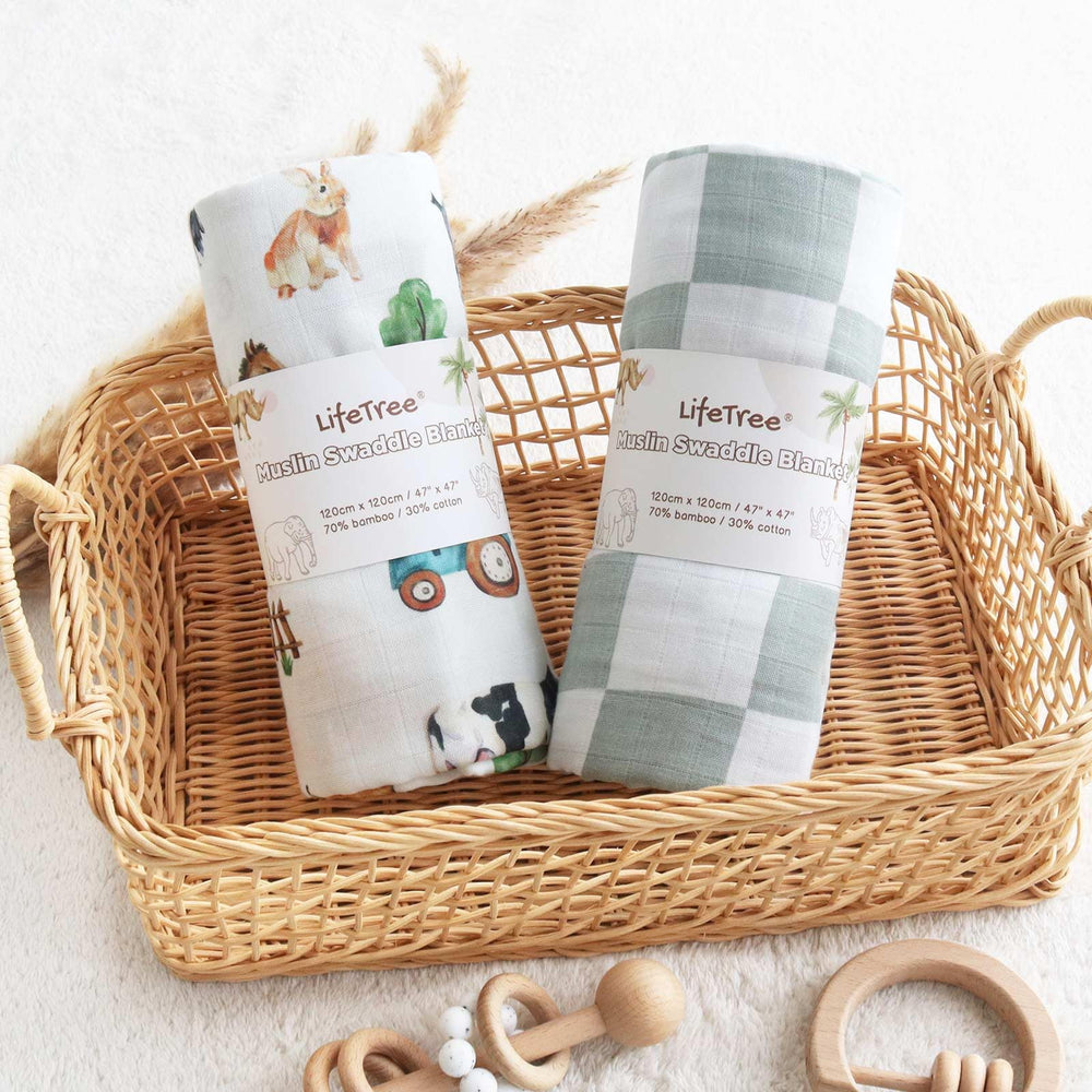 LifeTree multiuse swaddle blanket for easy wrap and travel