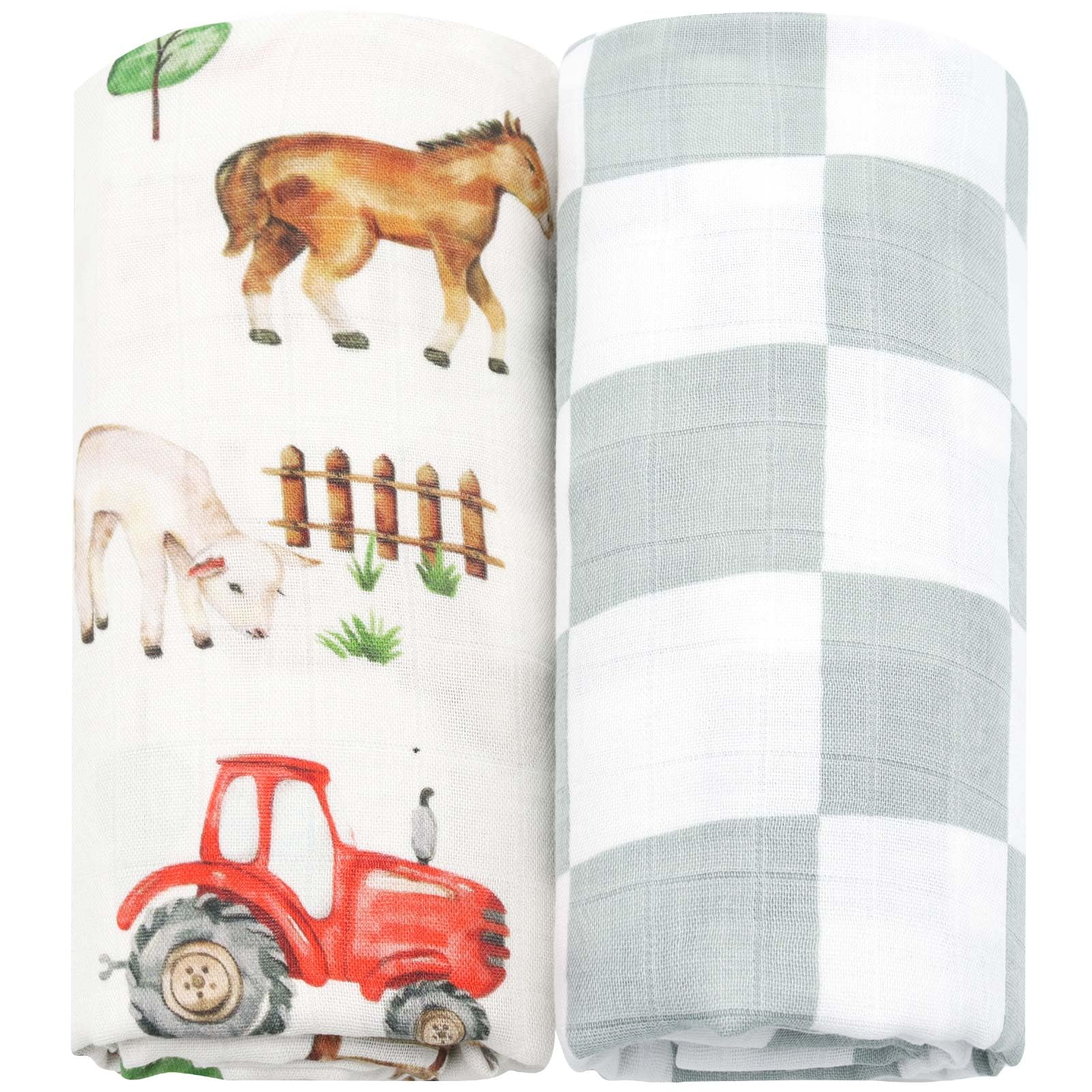 LifeTree swaddle blanket with cow design for gentle, breathable comfort