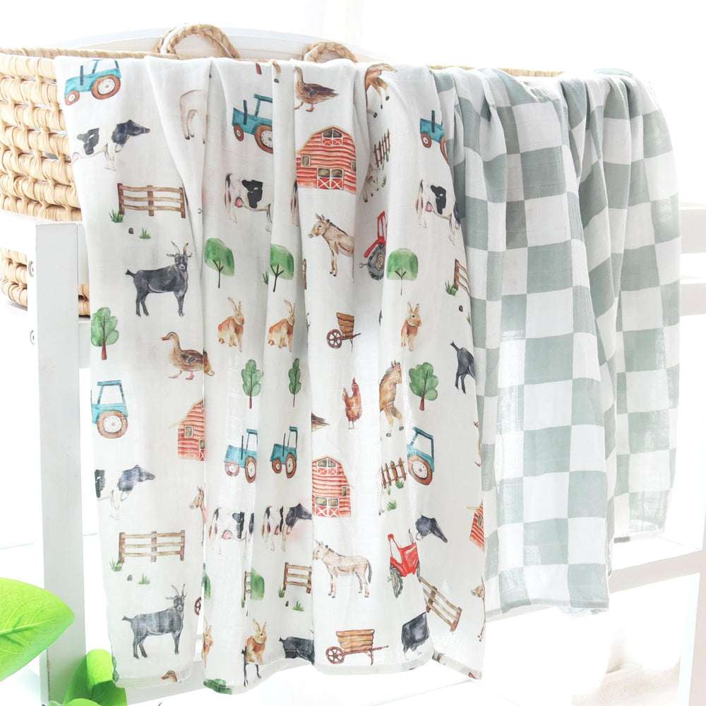 LifeTree swaddle blanket with pig design for gentle wrapping and airflow