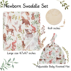 LifeTree muslin swaddle with deer motif, lightweight comfort for day-care naps