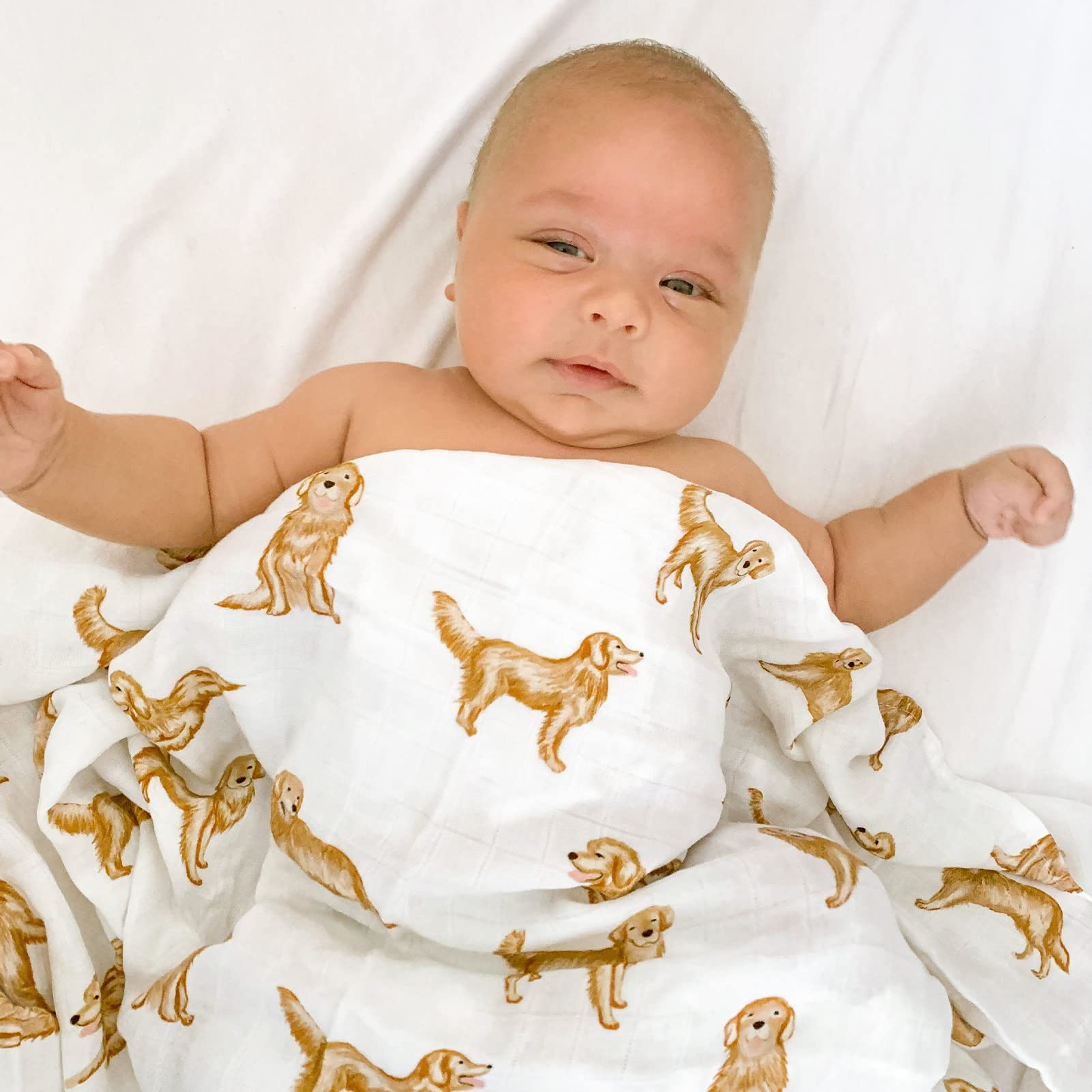 LifeTree muslin swaddle snug newborn wrap in a 47x47 blanket.