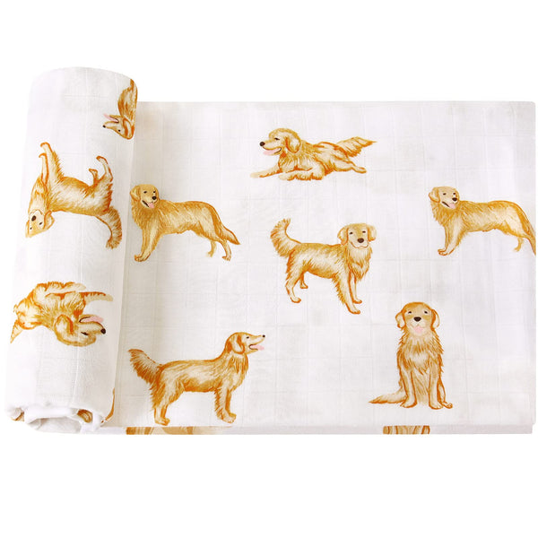 LifeTree muslin swaddle close-up shows breathable bamboo-cotton fabric for baby's comfort.