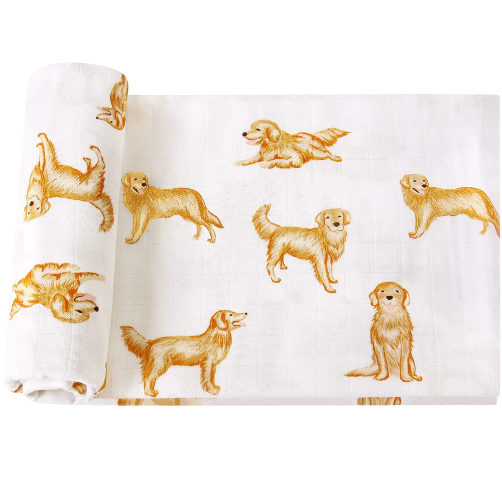 LifeTree muslin swaddle close-up shows breathable bamboo-cotton fabric for baby's comfort.
