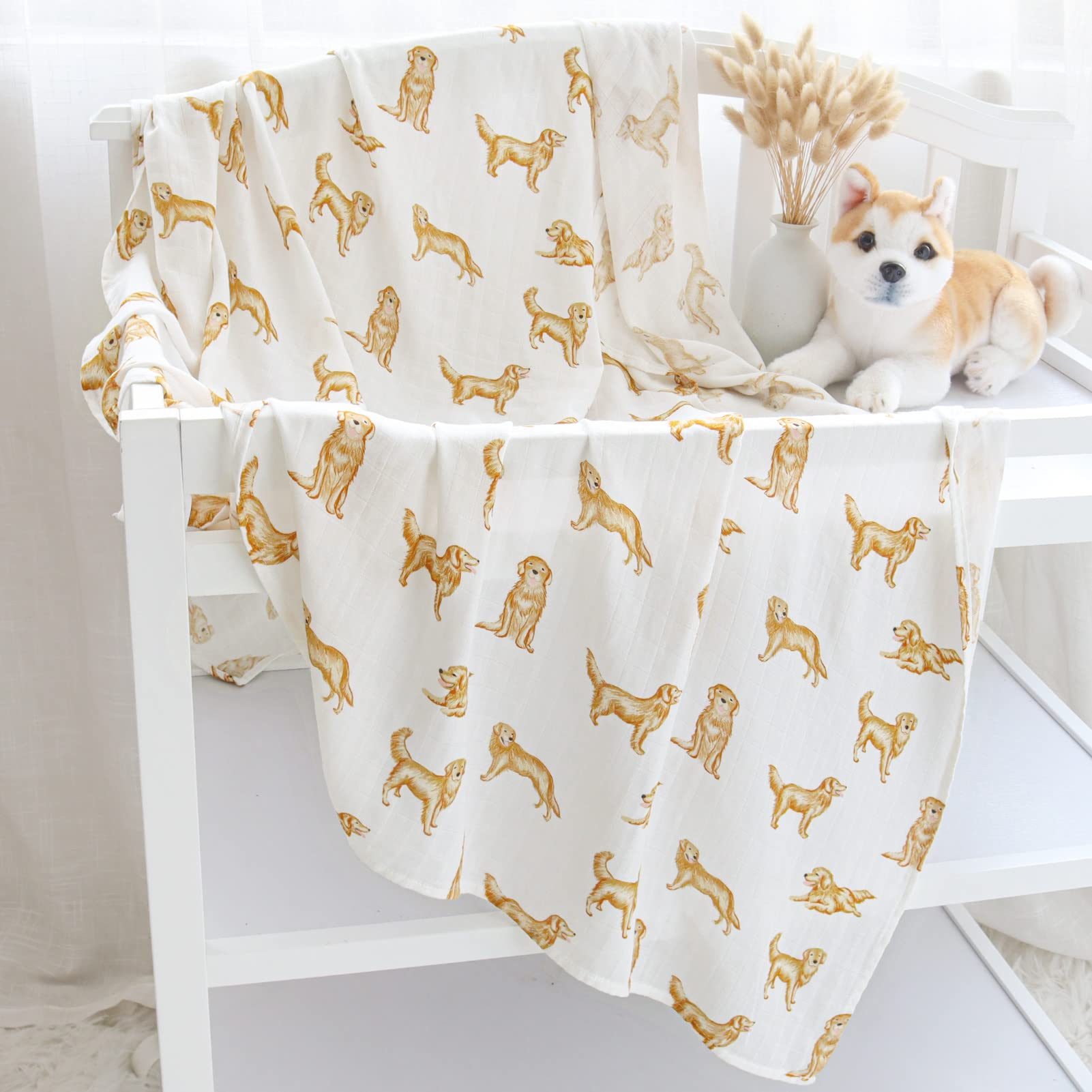 LifeTree muslin swaddle used as stroller cover for sun protection.