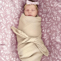 LifeTree swaddle blanket muslin bamboo-cotton blend feels breathable