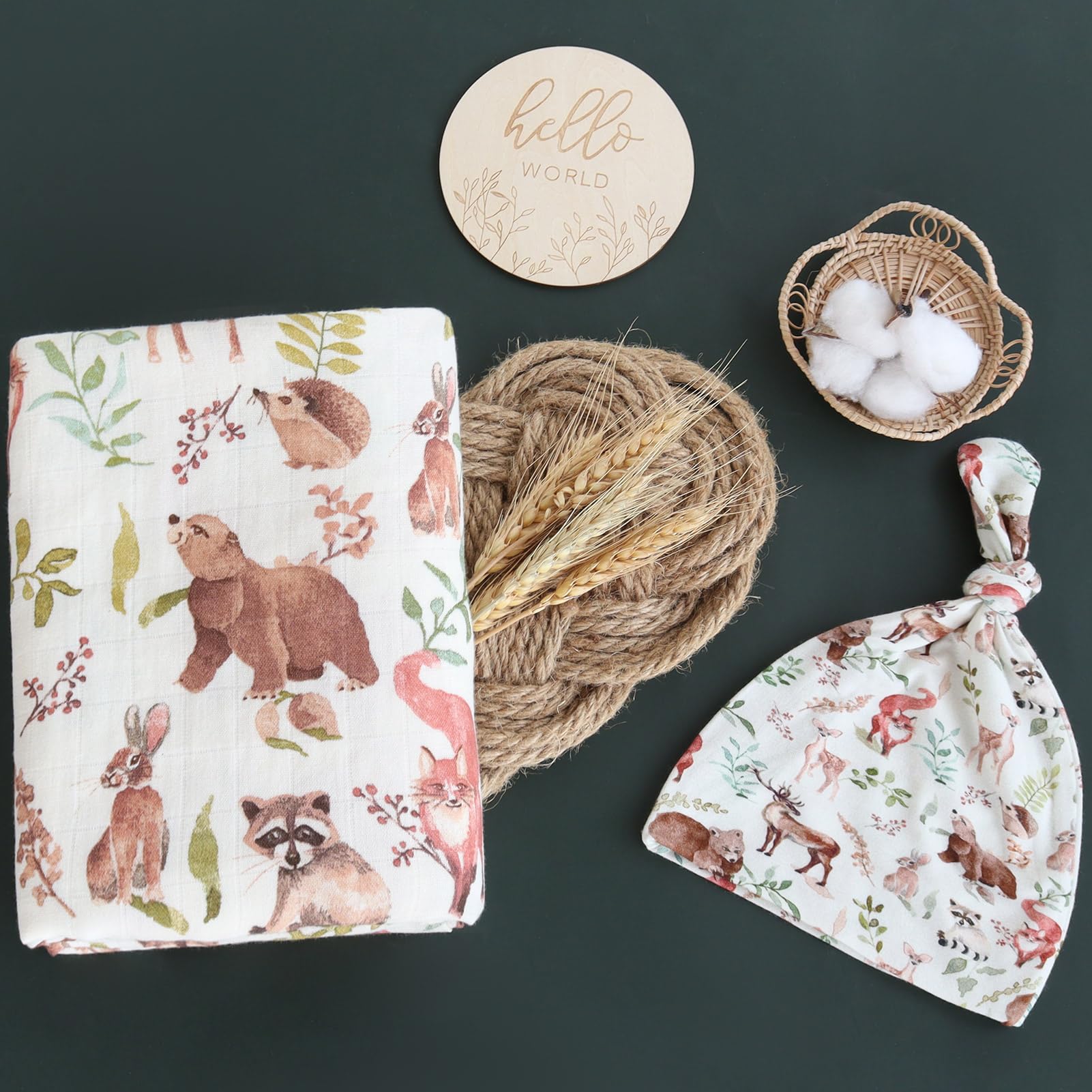 LifeTree swaddle doubles as a burp cloth, soft and breathable for messes