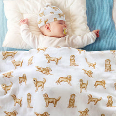 LifeTree swaddle set includes a soft modal hat for head warmth and snug fit.