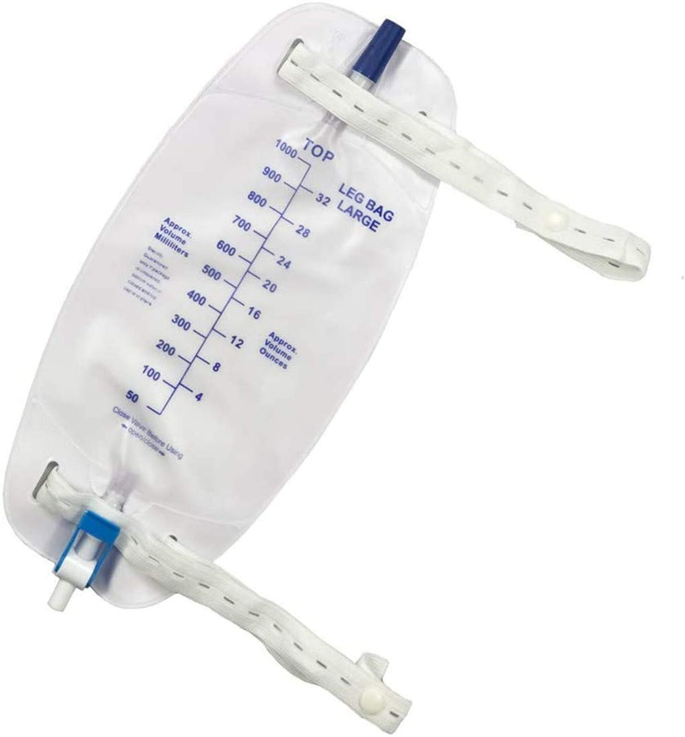 Lifevv 3-pack leg bag with 18-inch tubing and convenient drain spout.