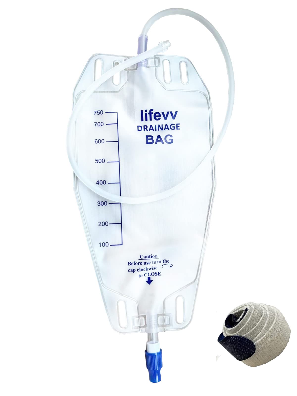 Lifevv 750ml depot with clear drainage bag for easy monitoring and handling.