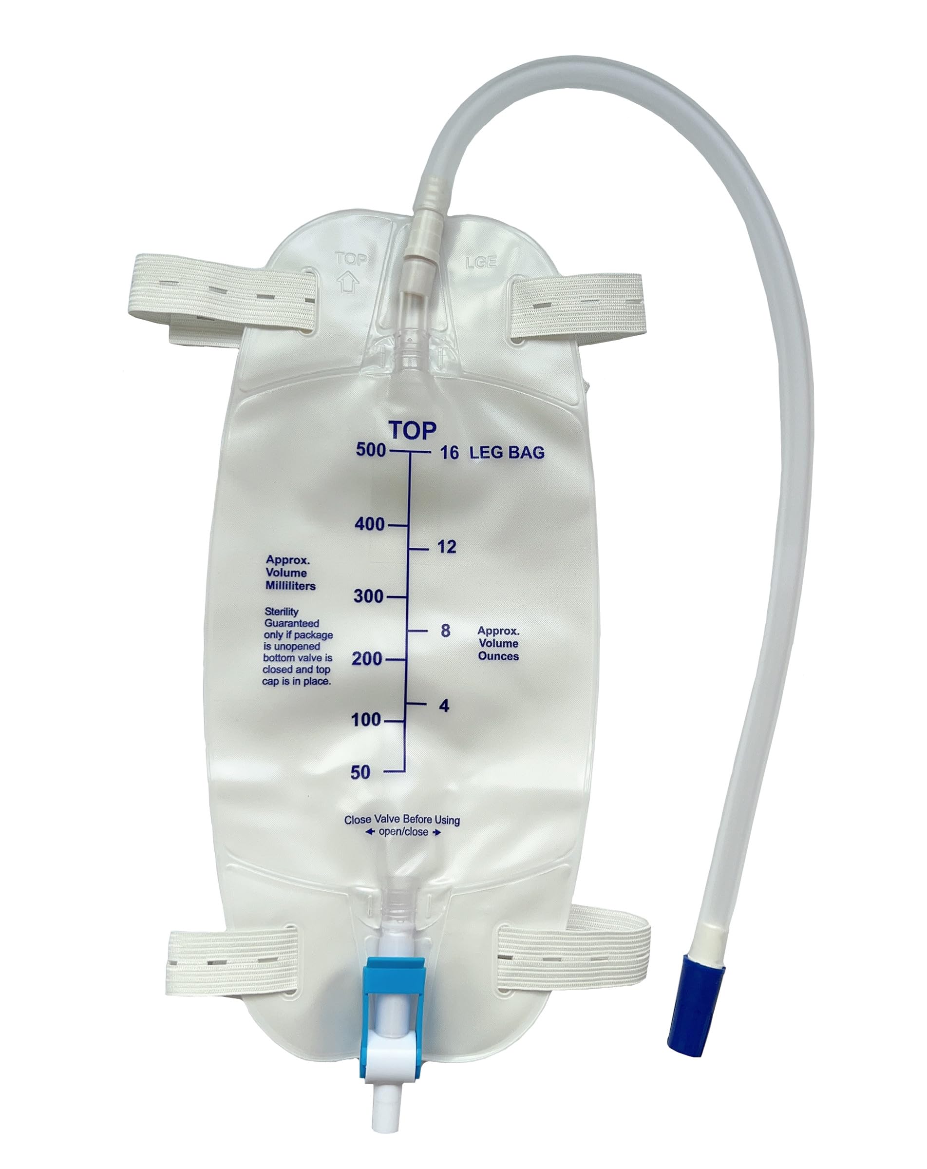 Lifevv Easy-Tap leg bag 500ml front view showing discreet wear.