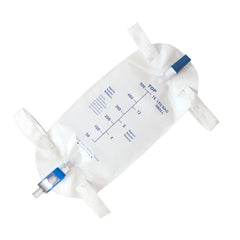 Lifevv Easy-Tap leg bag 500ml side view with 18-inch tubing.