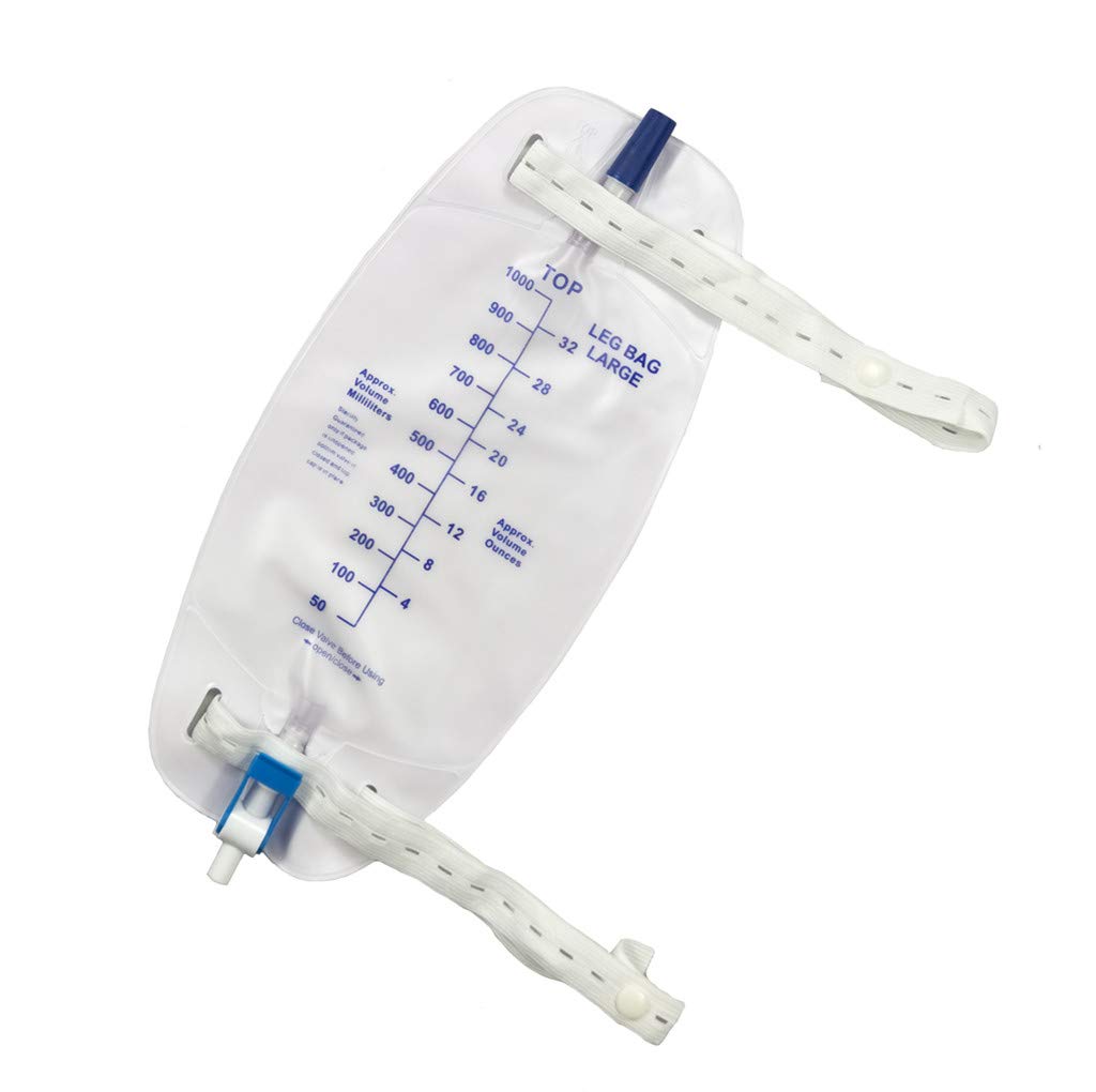 Lifevv Easy-Tap leg bag with cloth straps, anti-reflux valve, and easy drainage.