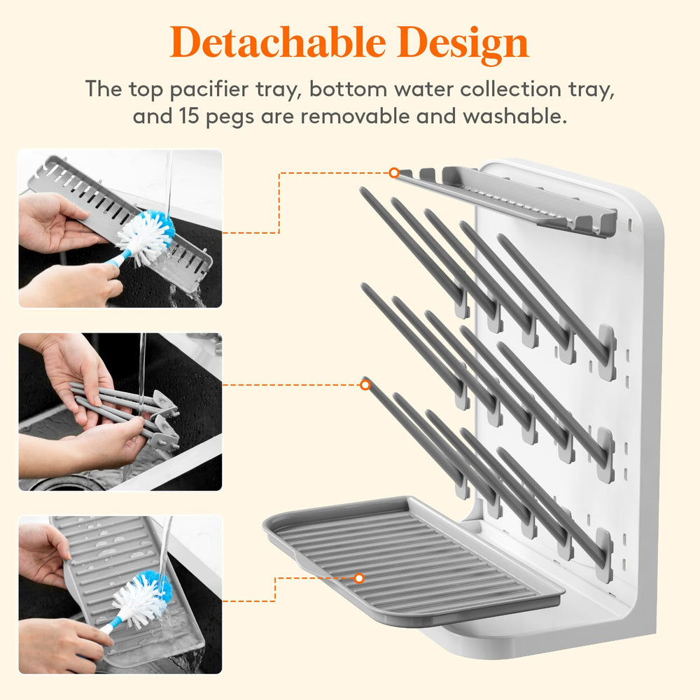 Lifewit 15 pegs provide ample space for bottles and parts