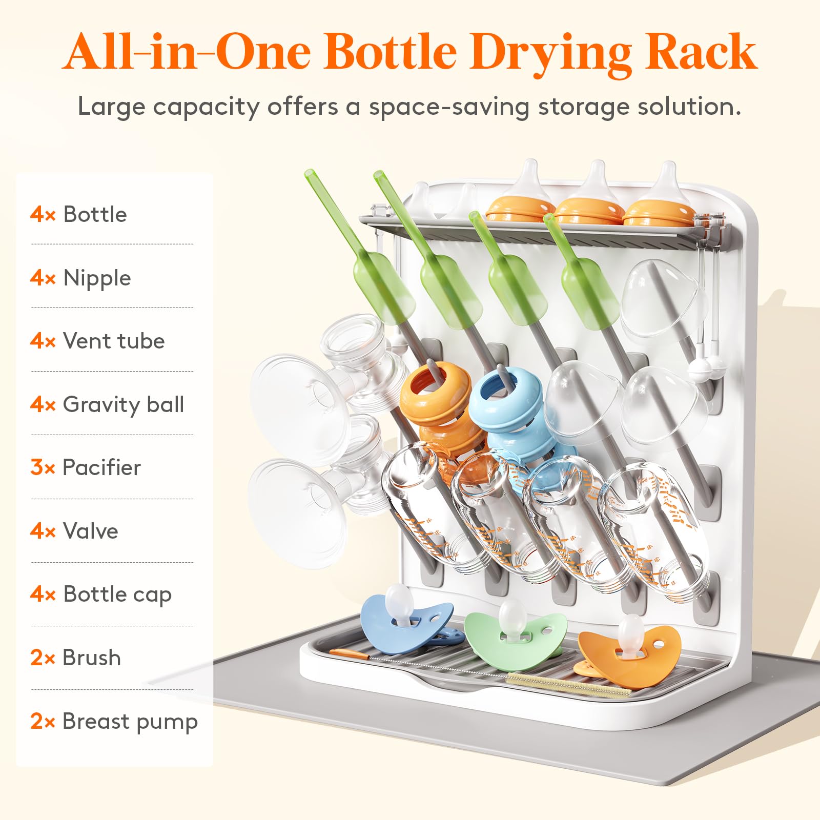 Lifewit 15-pegs vertical drying rack keeps bottles organized and ready
