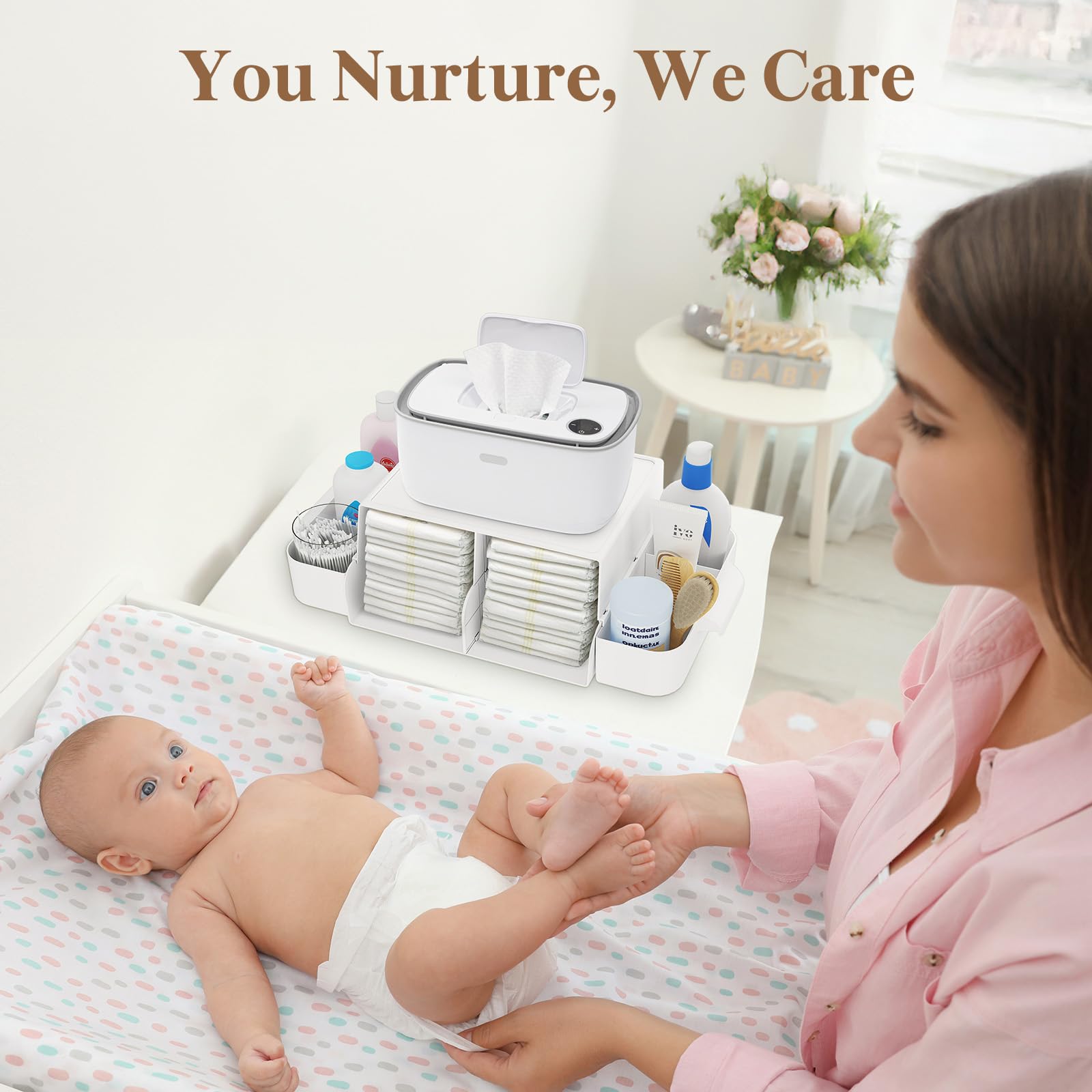 Lifewit diaper caddy organizer shows sturdy construction for daily nursery use