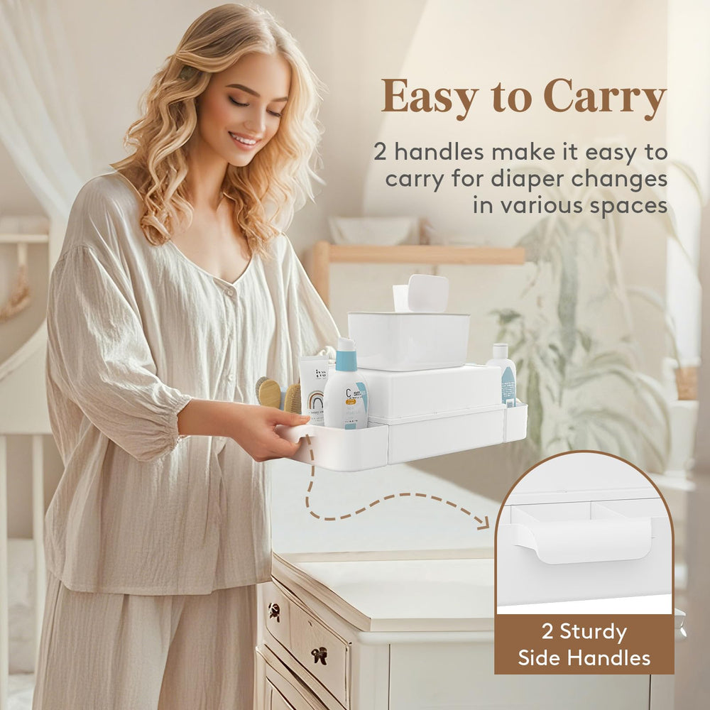 Lifewit baby diaper caddy organizer with dual handles for easy relocation