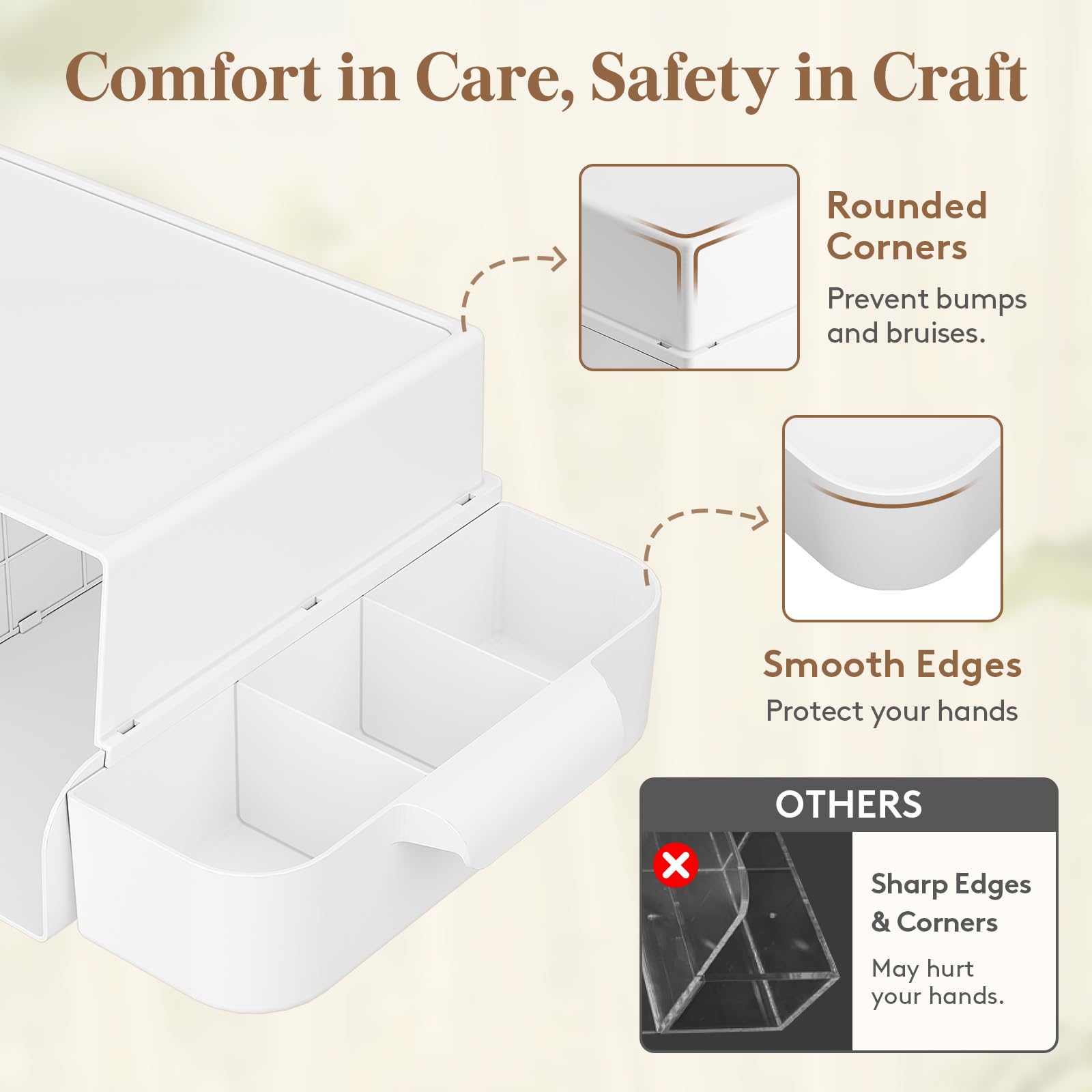 Lifewit diaper caddy uses food-grade plastic for safe nursery storage