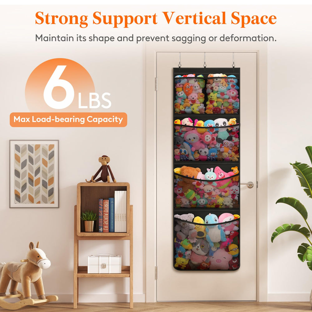 Lifewit door-hanging mesh pockets keep plush toys visible and contained