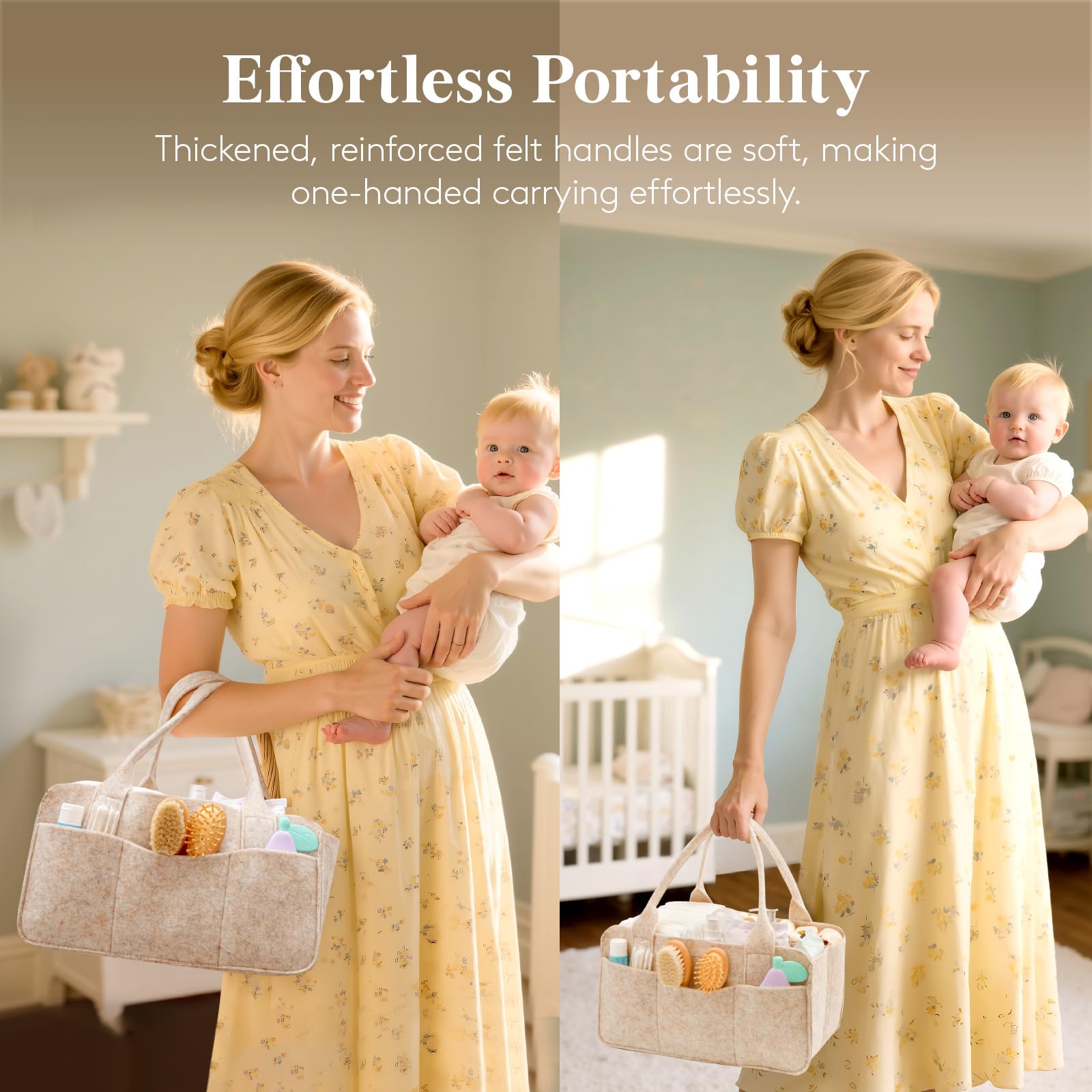 Lifewit felt caddy on changing table keeps essentials within reach