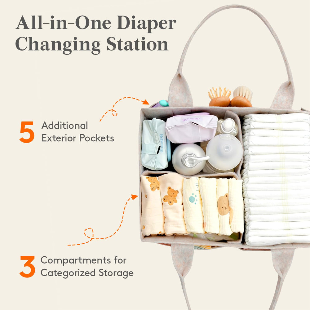 Detachable divider enables flexible layouts for newborn to toddler storage.