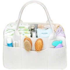 Lifewit Felt Diaper Caddy with handle close-up for easy one-handed transport