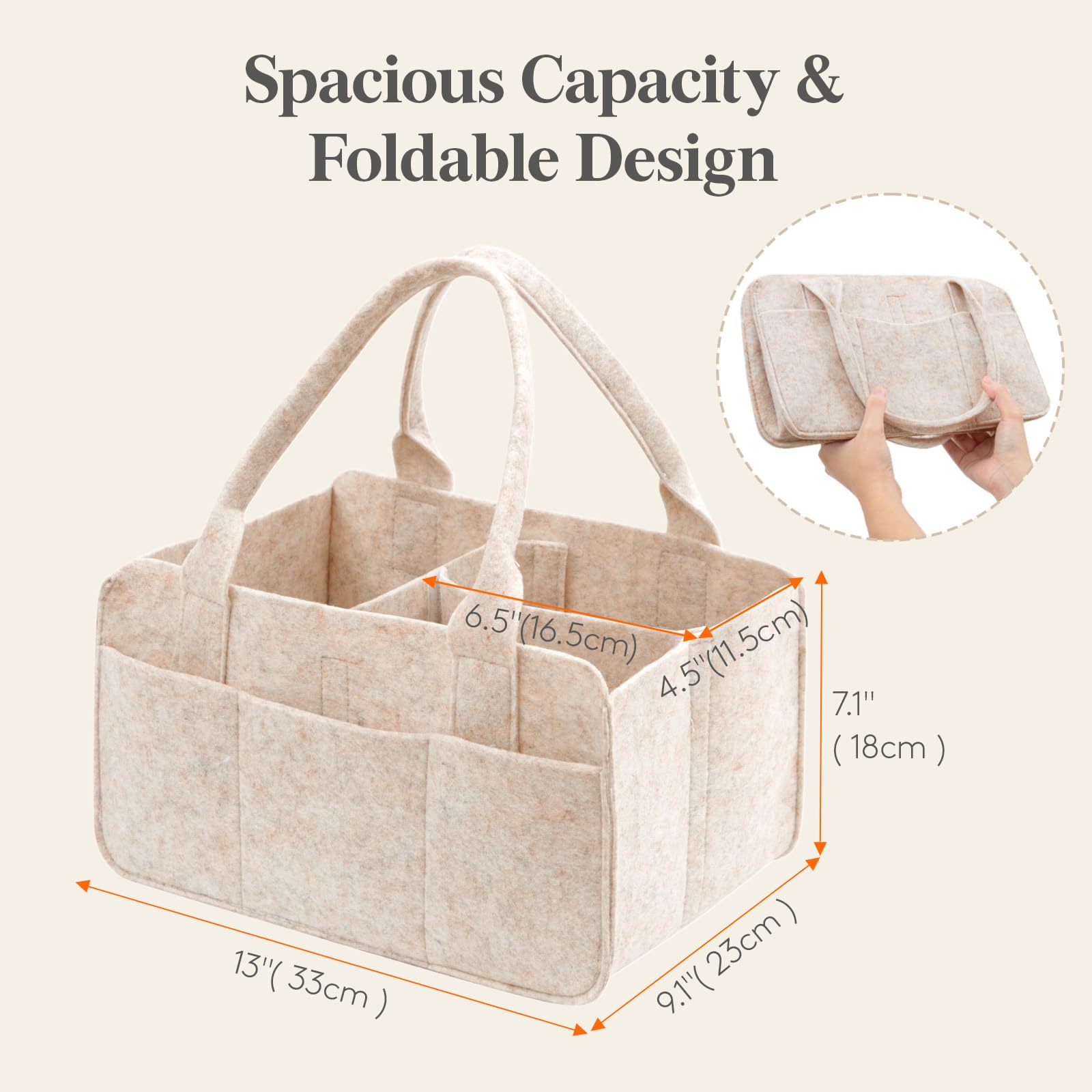 Lifewit felt caddy folds flat for compact storage