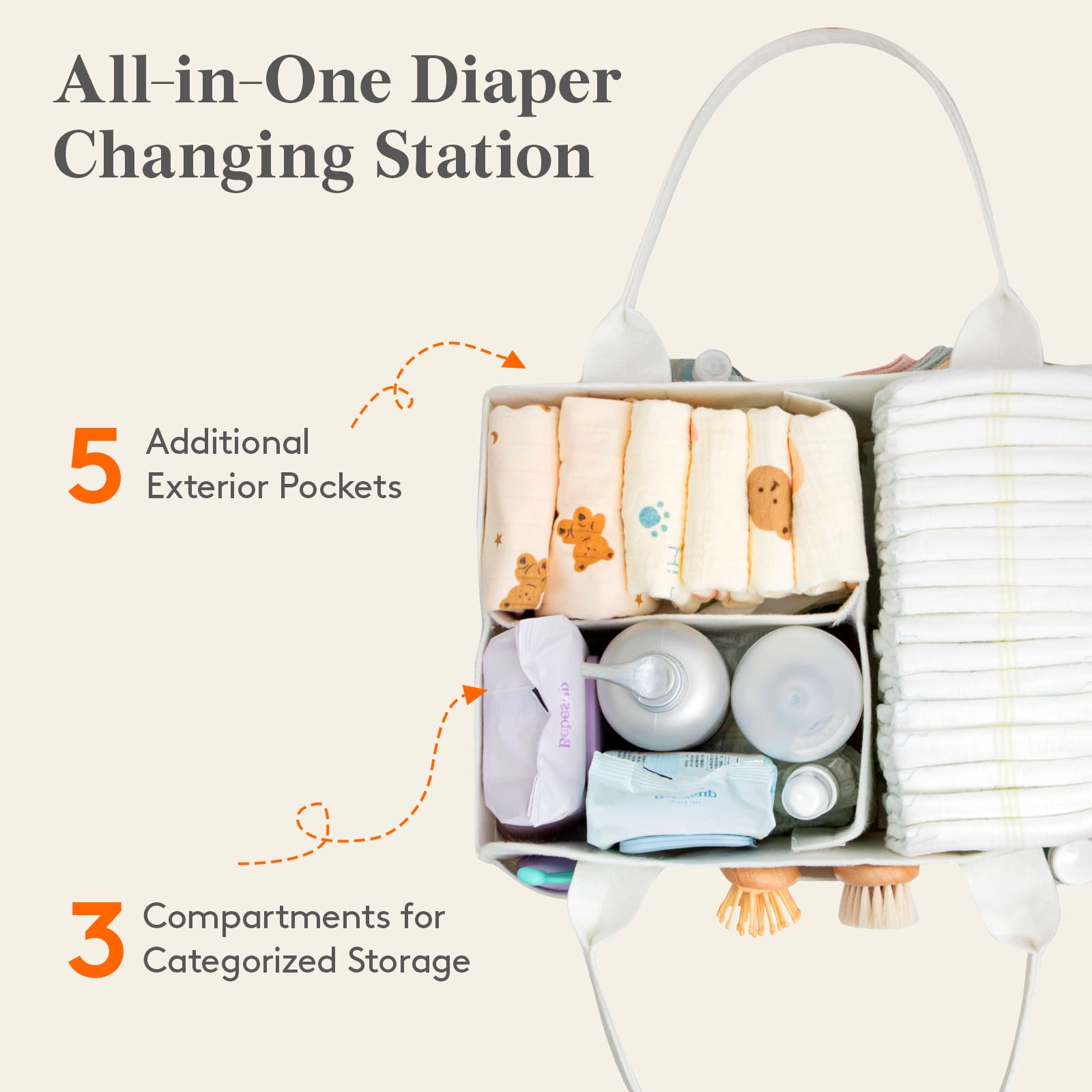 Lifewit diaper caddy in a nursery showing organized essentials