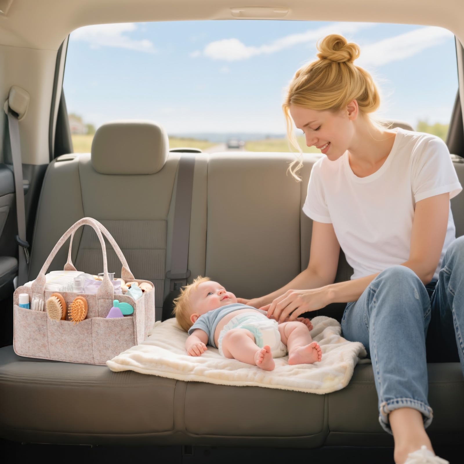 Lifewit felt caddy with smooth edges for baby use