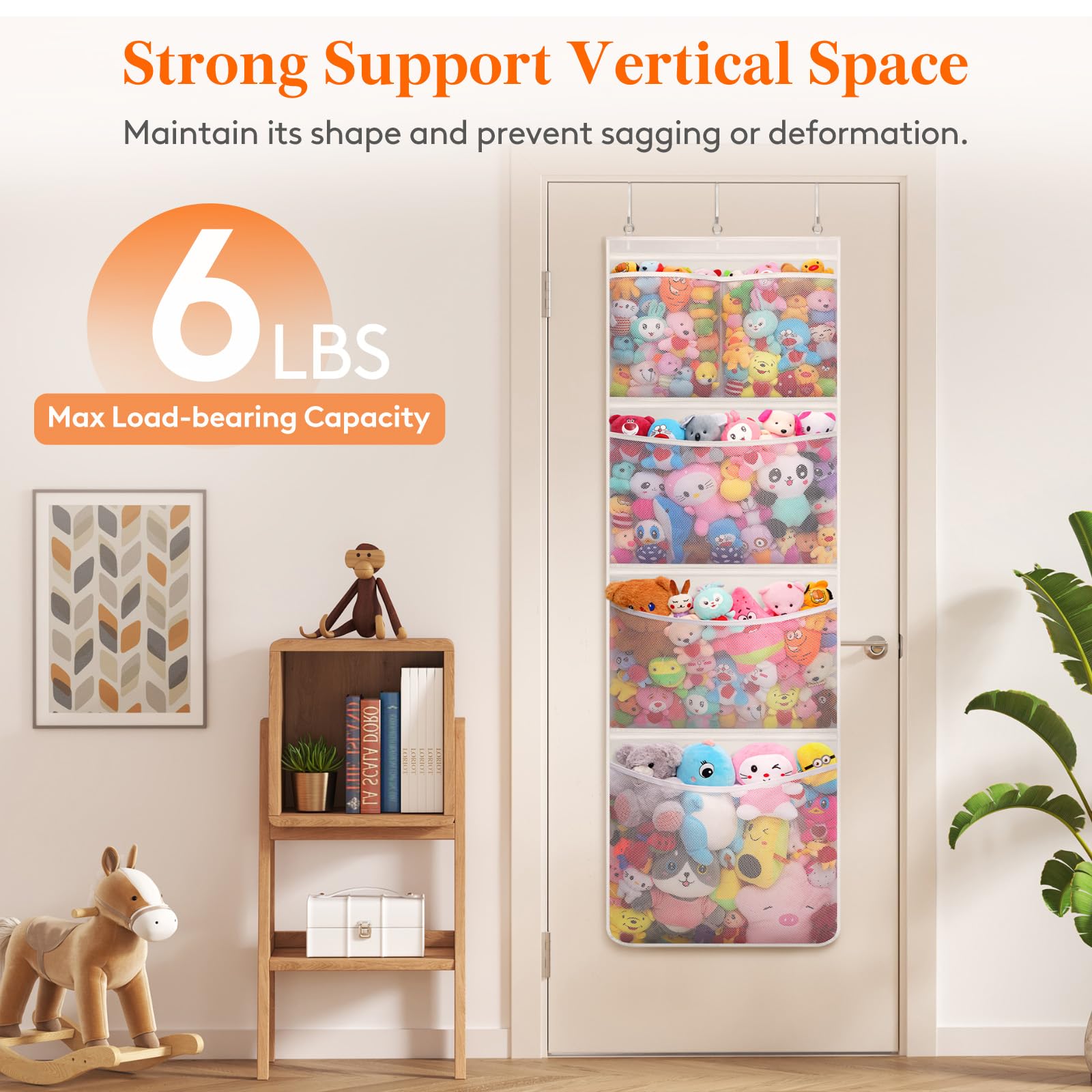 Lifewit over-door organizer with mesh pockets keeps items visible and dry.