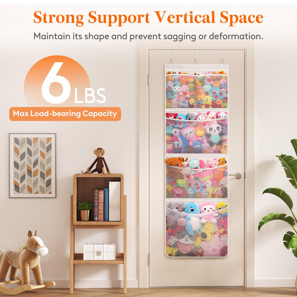 Lifewit over-door organizer with mesh pockets keeps items visible and dry.