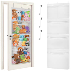 Lifewit stuffed animal storage on a door showing space-saving design for nurseries