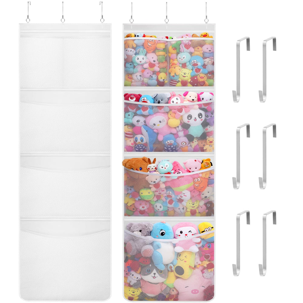 Lifewit stuffed animal storage on a door hammock keeps plush toys organized.