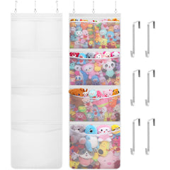 Lifewit stuffed animal storage on a door hammock keeps plush toys organized.