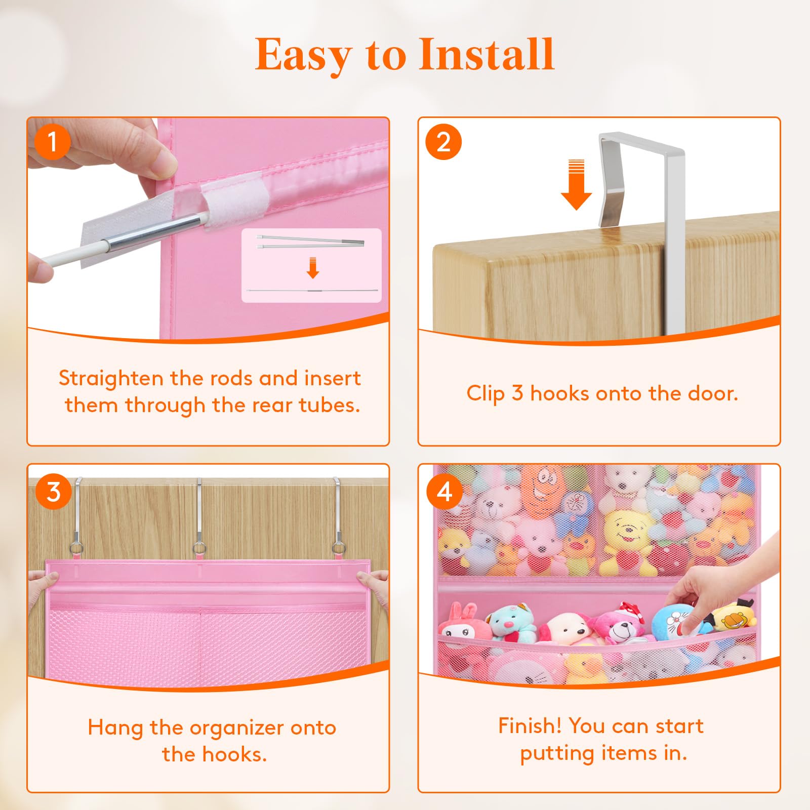 Lifewit visible mesh pockets with elastic closures keep items contained.