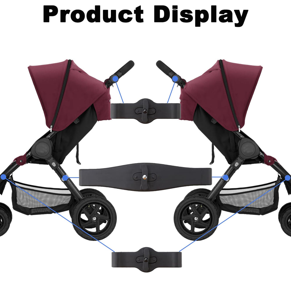 Easy installation allows quick setup of a double stroller on the go.