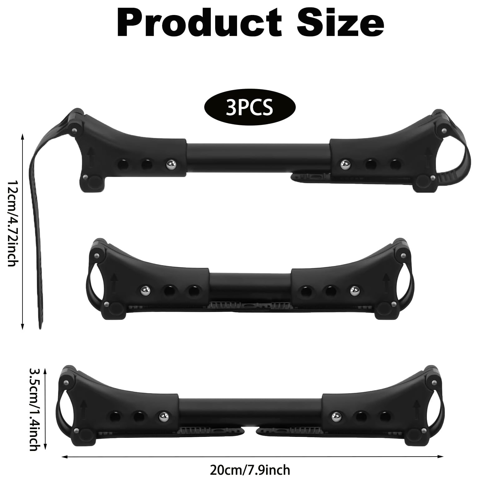 LIFTATAPA adjustable-length connector showing three length options