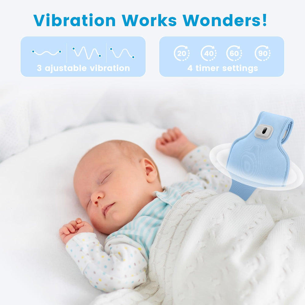 Lightium baby vibrating soother side view showing portable, lightweight design